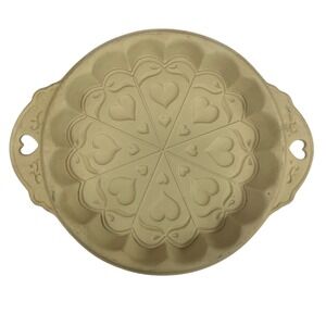 Brown Bag Cookie Art Heart Cookie Mold Pan Stoneware Baking Dish‎